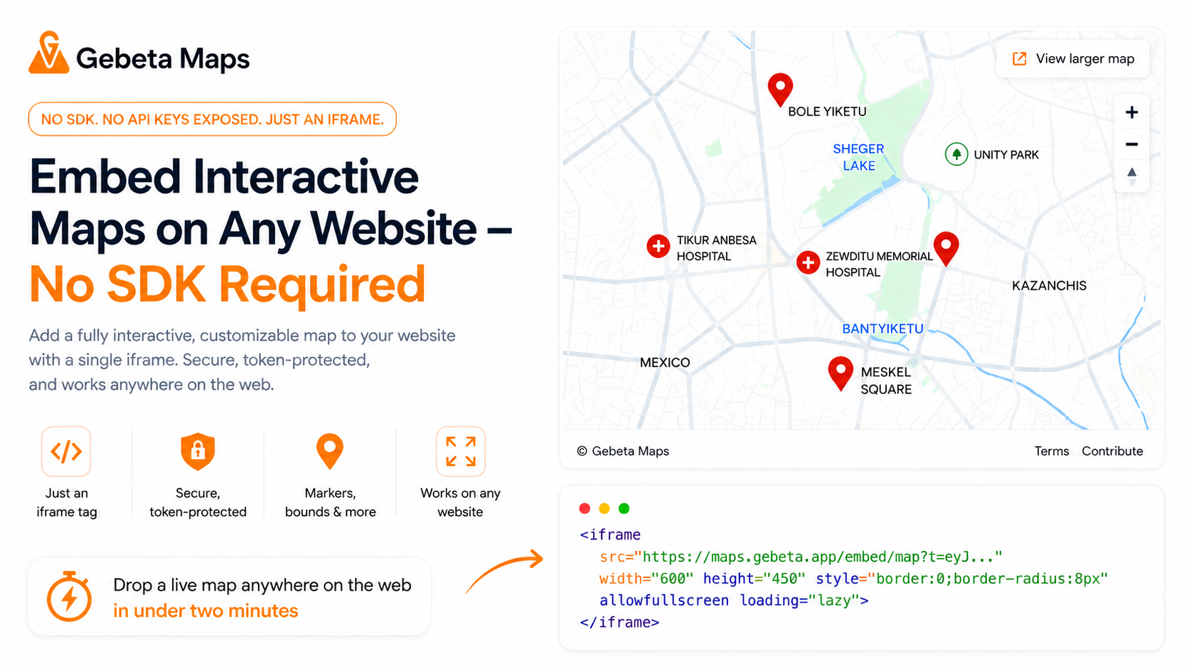 Embed Interactive Maps on Any Website — No SDK Required